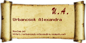 Urbancsok Alexandra névjegykártya