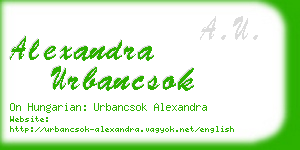 alexandra urbancsok business card